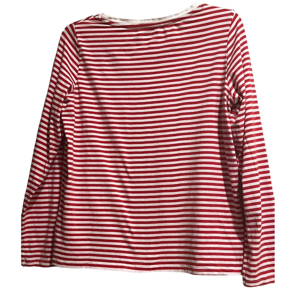 Tommy Hilfiger Sport Women's M Top Long Sleeve Stripe Boat Neck Lightweight - Picture 2 of 5